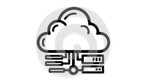 Cloud computing icon with servers and network connection