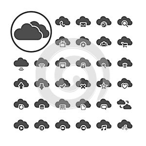 Cloud computing icon set, vector eps10 photo