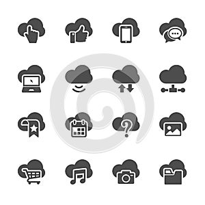 Cloud computing icon set, vector eps10