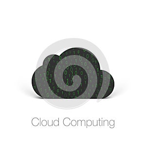 Cloud Computing Icon with Shadows