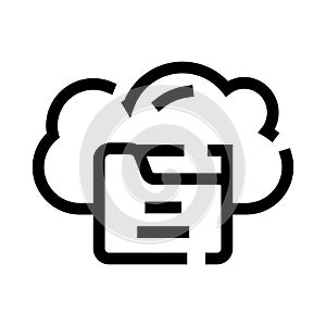 Cloud computing icon showing data storage and backup