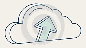 A cloud computing icon showing data upload to the cloud vector design Generative AI