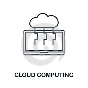 Cloud Computing icon. Thin outline style design from web hosting icons collection. Creative Cloud Computing icon for web design,