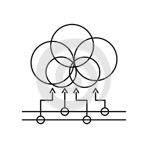 Cloud computing icon vector isolated on white background, Cloud computing sign