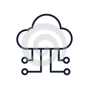 Cloud computing icon vector isolated on white background, Cloud computing sign