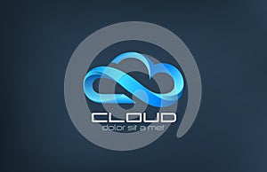 Nube computacional icono signo vectorial de una organización o institución diseno plantilla 