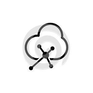 Cloud computing icon vector logo template