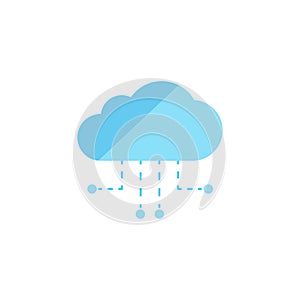 Cloud computing icon vector, solid logo illustration, colorful p