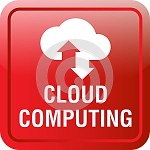 Cloud computing icon web button