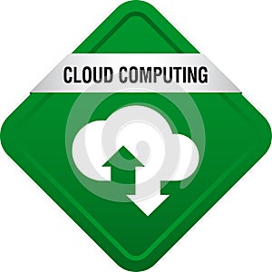 Cloud computing icon web button