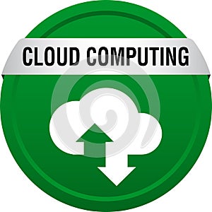 Cloud computing icon web button