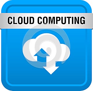 Cloud computing icon web button