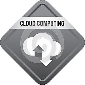 Cloud computing icon web button