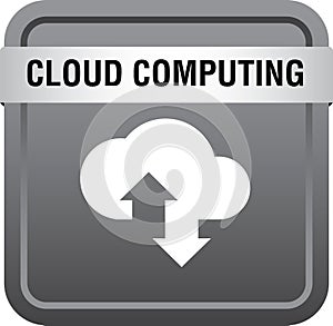 Cloud computing icon web button
