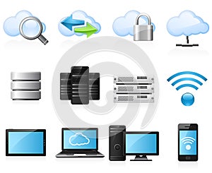 Nube computacional iconos 