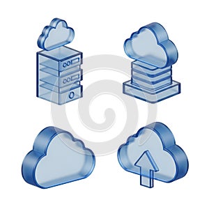 Cloud computing icons representing data storage and transfer