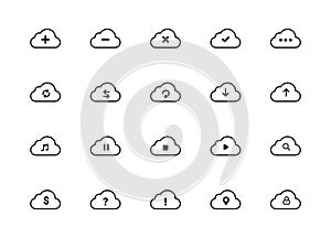 Cloud computing icons set vector illustration for website and mobile app