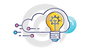 Cloud Computing Idea, Digital Innovation & Network Concept, vector design Generative AI