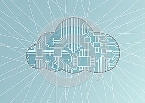 Cloud computing illustration as abstract background