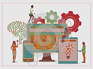 Cloud computing illustration 2d illustration of Cloud computing, Cloud Computing Concept, computing technology internet concept ba