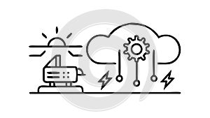 Cloud Computing Industrial Automation, Smart Technology, vector design Generative AI