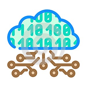 cloud computing industry 5 color icon vector illustration