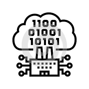 cloud computing industry 5 line icon vector illustration