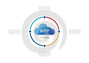 cloud computing infographics. Vector circle pie chart with 3 to 10 steps, options, processes, Vector diagrams.