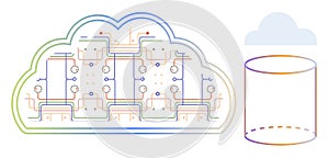 Cloud Computing Infrastructure and Data Storage Network Concept