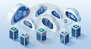 Cloud Computing Infrastructure With Interconnected Servers and Databases