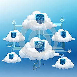 Cloud computing infrastructure with interconnected servers and devices