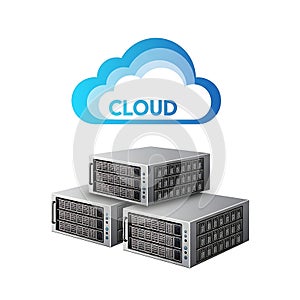Cloud computing infrastructure with interconnected servers supporting cloud services