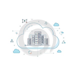 Cloud Computing Infrastructure Network Connection Illustration