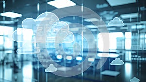 cloud computing infrastructure showing a network of cloud servers