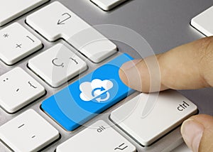 Cloud computing - Inscription on Blue Keyboard Key