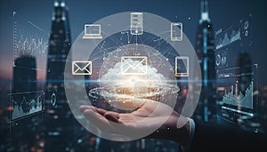 Cloud Computing Interface with Minimal Tech Symbols