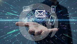 Cloud Computing Interface with Minimal Tech Symbols