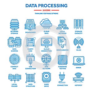 Cloud computing. Internet technology. Online services. Data processing, information security. Connection. Thin line web
