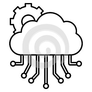 Oblak výpočetní vektor ikona 