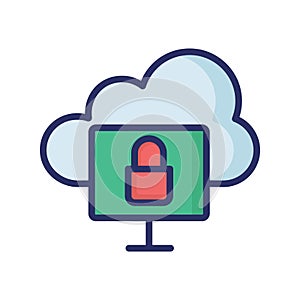 Cloud computing Isolated Vector icon which can easily modify or edit