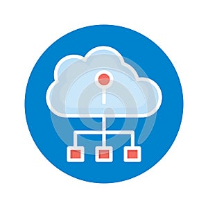 Cloud computing Isolated Vector icon which can easily modify or edit