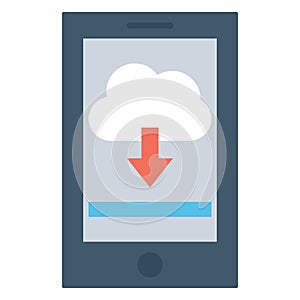 Cloud computing Isolated Vector Illustration Icon editable