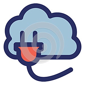 Cloud computing Isolated Vector with Outline icon which can easily modify or edit