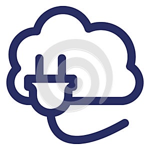 Cloud computing Isolated Vector with Outline icon which can easily modify or edit