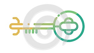 Cloud Computing Key Icon for Data Access, vector design Generative AI