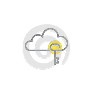 Cloud computing key line icon