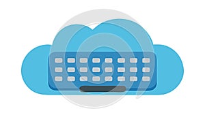Cloud Computing Keyboard Vector Icon for Digital Services, vector design Generative AI