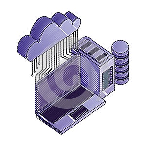 cloud computing laptop database server connection network
