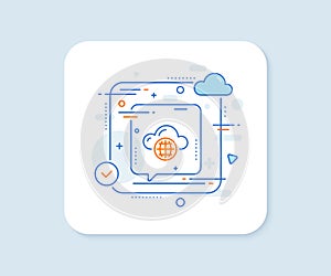 Cloud computing line icon. Internet data storage sign. Vector