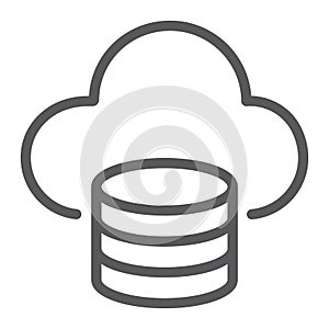Cloud computing line icon, data and analytics